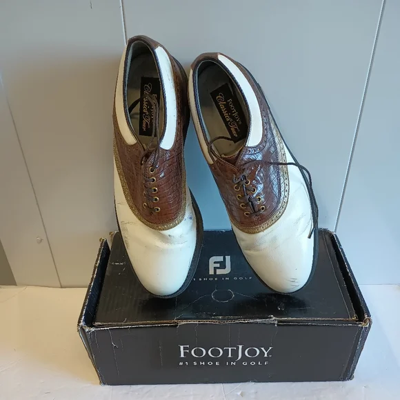 white christmas dresses FootJoy Classics Tour Optiflex Golf Shoes Mens 8.5 Split Toe Oxford Bl –  Neon Vintage main image 0